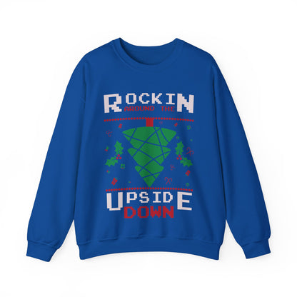 Upside Down Christmas Tree Sweatshirt - 'Rocking Around' Fun Festivities!