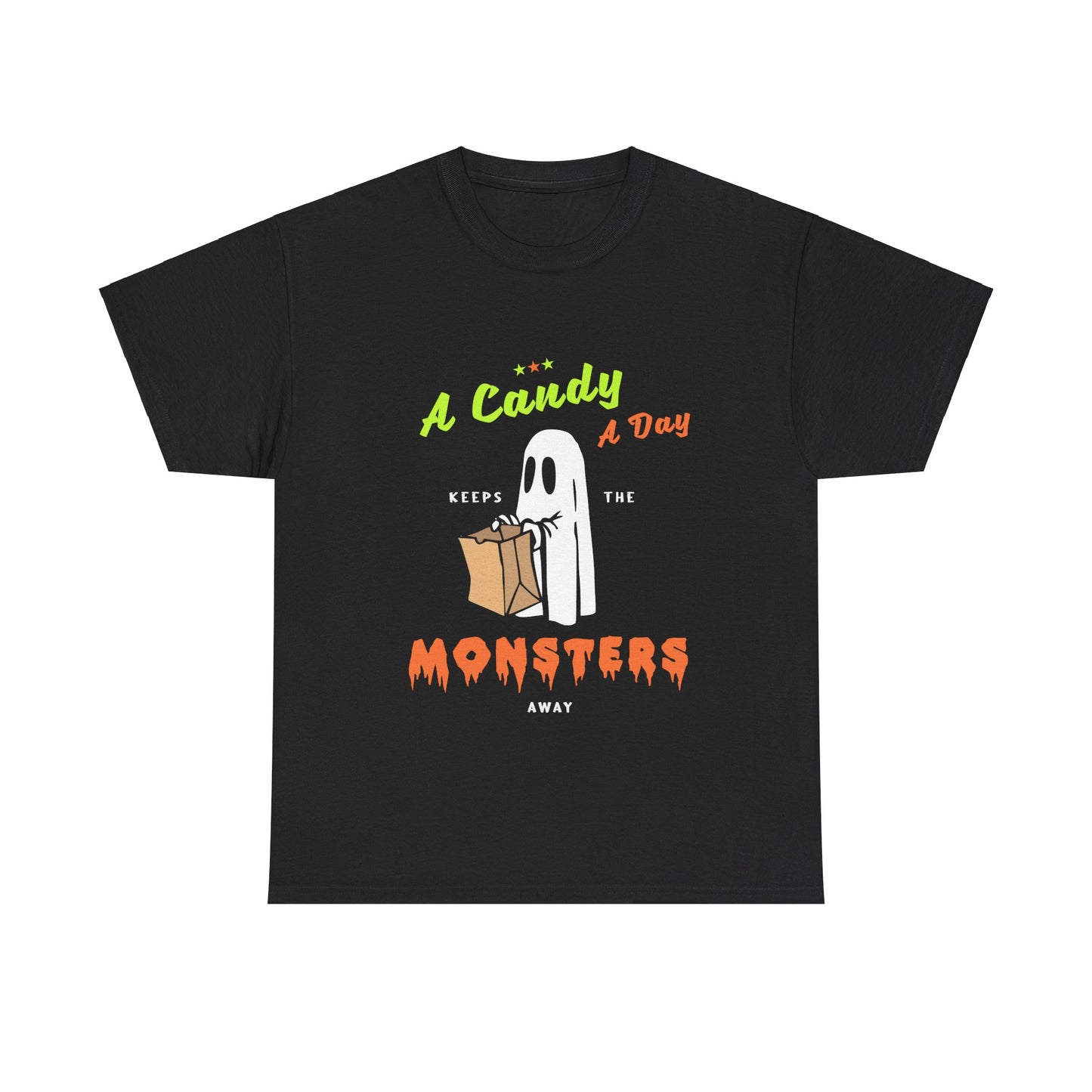 Funny Halloween T-Shirt - A Candy a Day Keeps the Monsters Away