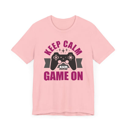 Keep Calm And Game On T-shirt, Keep Calm Tshirt, Gameboy Shirt, Gaming Unisex Shirt, Game Crewneck Shirt, Short Sleeve Tee, Gift for Him