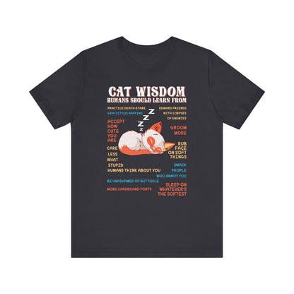 Cat Wisdom T-shirt, Motivational Tshirt, Inspirational Shirt, Unisex Shirt, Crewneck Shirt, Short Sleeve Tee, Gift for Him, Gift for Her