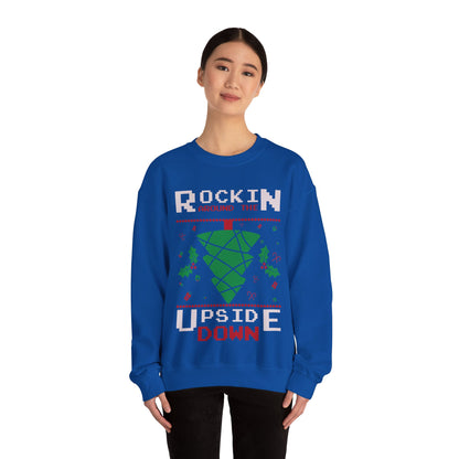 Upside Down Christmas Tree Sweatshirt - 'Rocking Around' Fun Festivities!