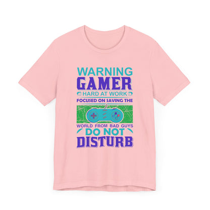 Warning Gamer Hard At Work T-shirt, Game Tshirt, Game Lover Shirt, Unisex Shirt, Crewneck Shirt, Short Sleeve Tee, Gift for Him