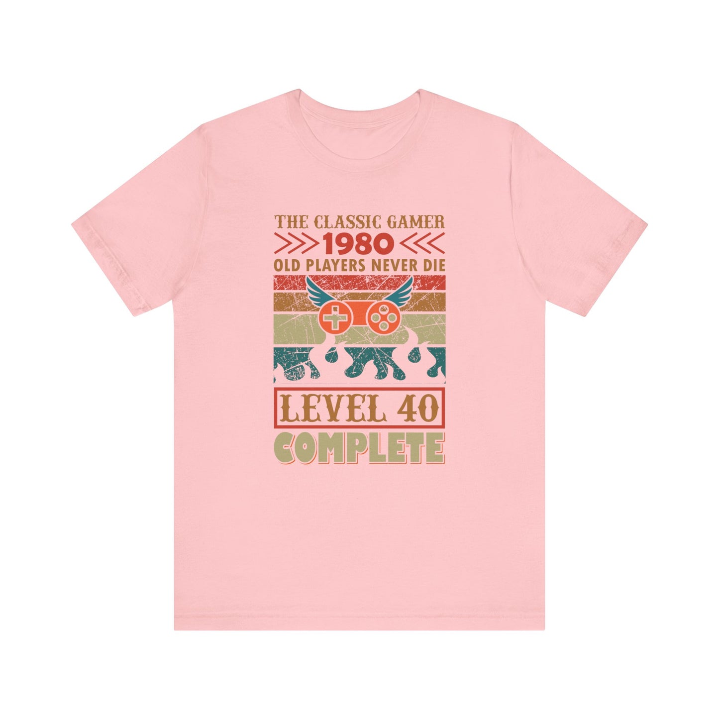 The Classic Gamer 1980 Level 40 Complete T-shirt, Gaming Tshirt, Game Shirt, Unisex Shirt, Crewneck Shirt, Short Sleeve Tee, Gift for Him