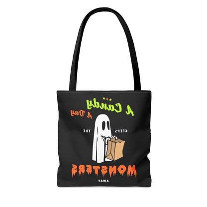 Halloween Candy Bag - 'A Candy a Day Keeps the Monster Away' - Fun Trick-or-Treat Tote