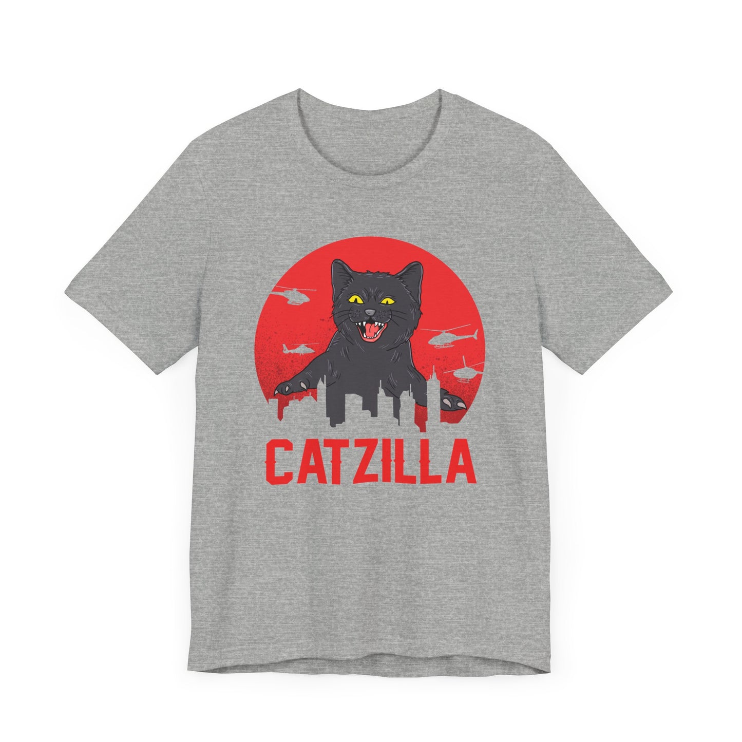 Catzilla T-shirt, Cat Lover Tshirt, Cat Mom Shirt, Animal Unisex Shirt, Pet Crewneck Shirt, Short Sleeve Tee, Gift for Him, Gift for Her