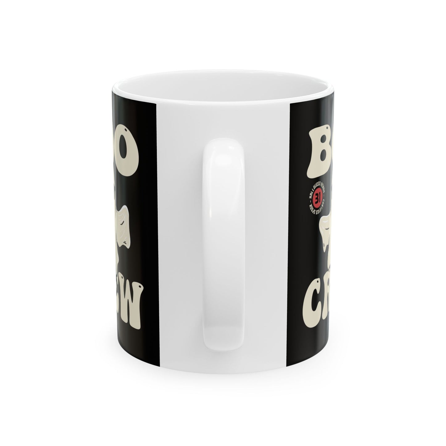 BOO CREW Halloween Mug - Spooky Ghostly Coffee Cup - Halloween Party Drinkware