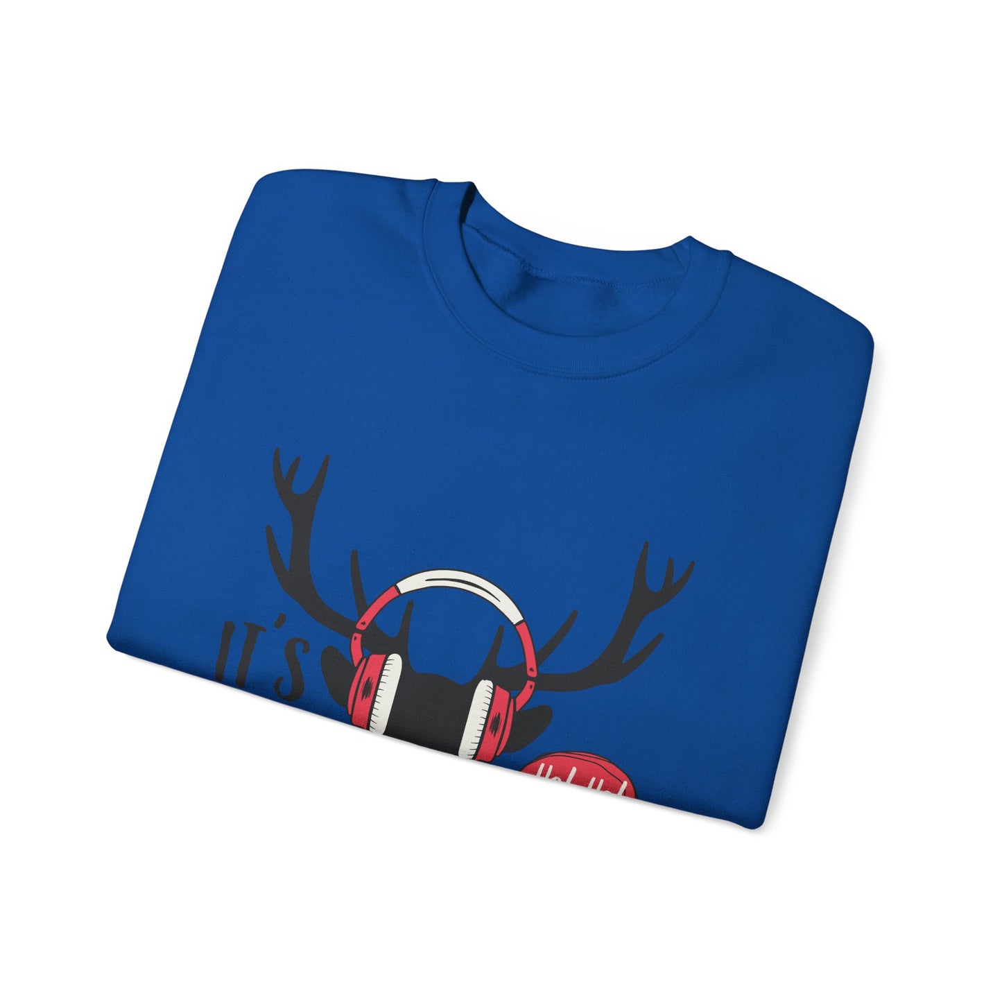 Festive Moose DJ Sweatshirt.  Embrace the Holiday Vibes!