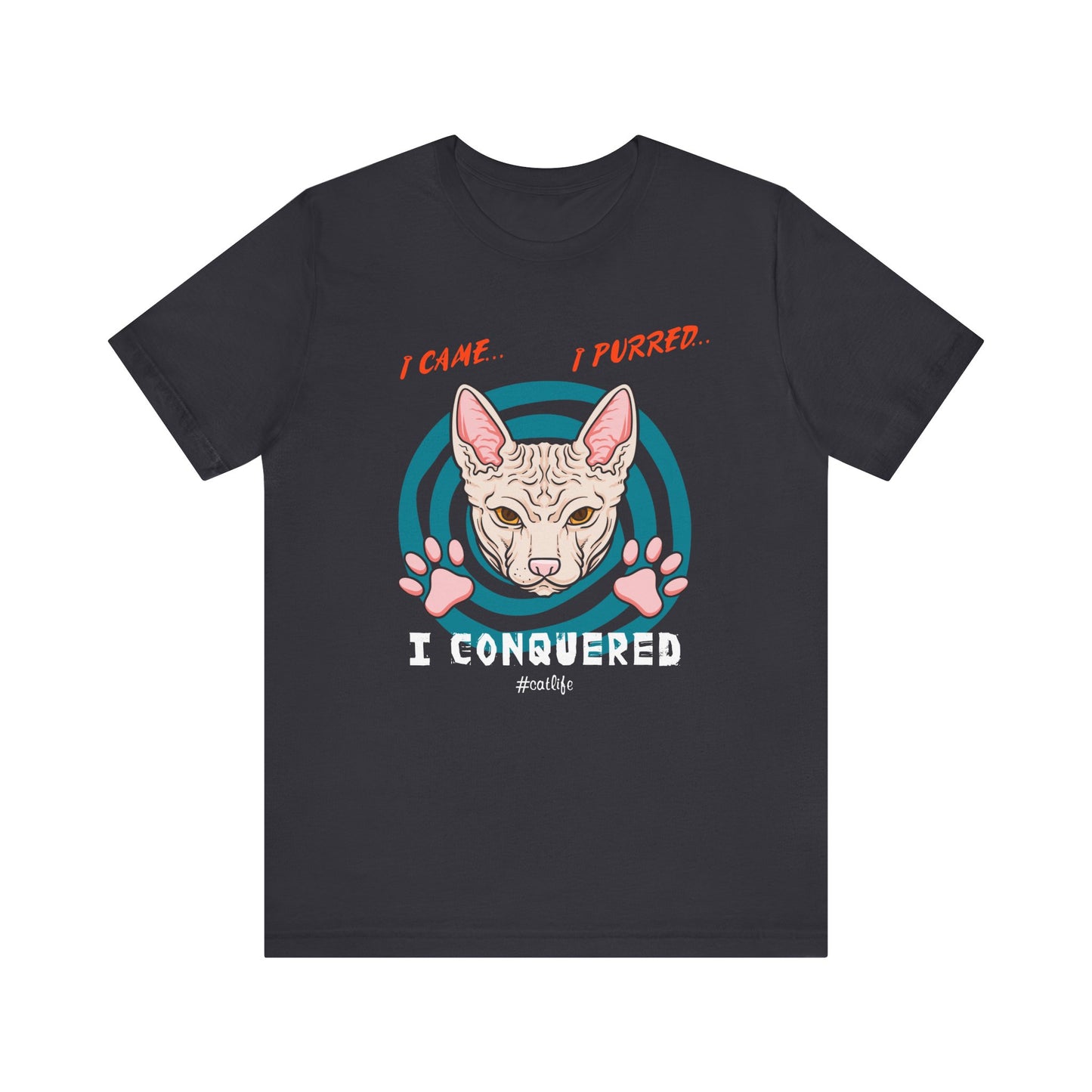 I Came I Purred I Conquered T-shirt, Cat Tshirt, Animal Shirt, Unisex Shirt, Crewneck Shirt, Short Sleeve Tee, Gift for Him, Gift for Her