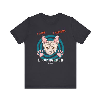 I Came I Purred I Conquered T-shirt, Cat Tshirt, Animal Shirt, Unisex Shirt, Crewneck Shirt, Short Sleeve Tee, Gift for Him, Gift for Her