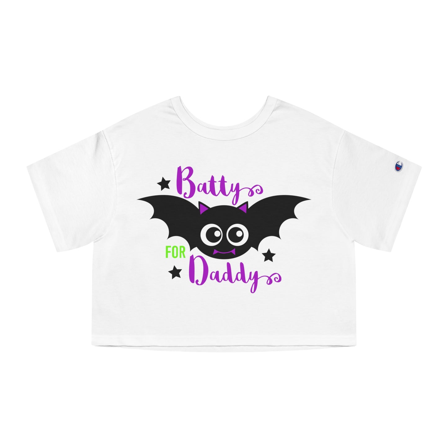 Cropped 'Batty for Daddy' T-shirt | Funny Halloween Crop Top | Champion Women's Heritage Cropped T-Shirt | Halloween gift idea