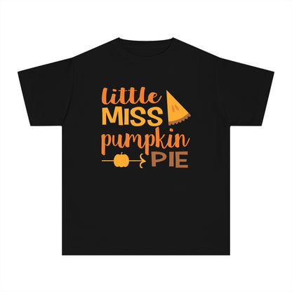 Adorable 'Little Miss Pumpkin Pie' Youth Tee | Cute Fall T-Shirt for Kids | Youth Midweight Tee | Thanksgiving T shirt