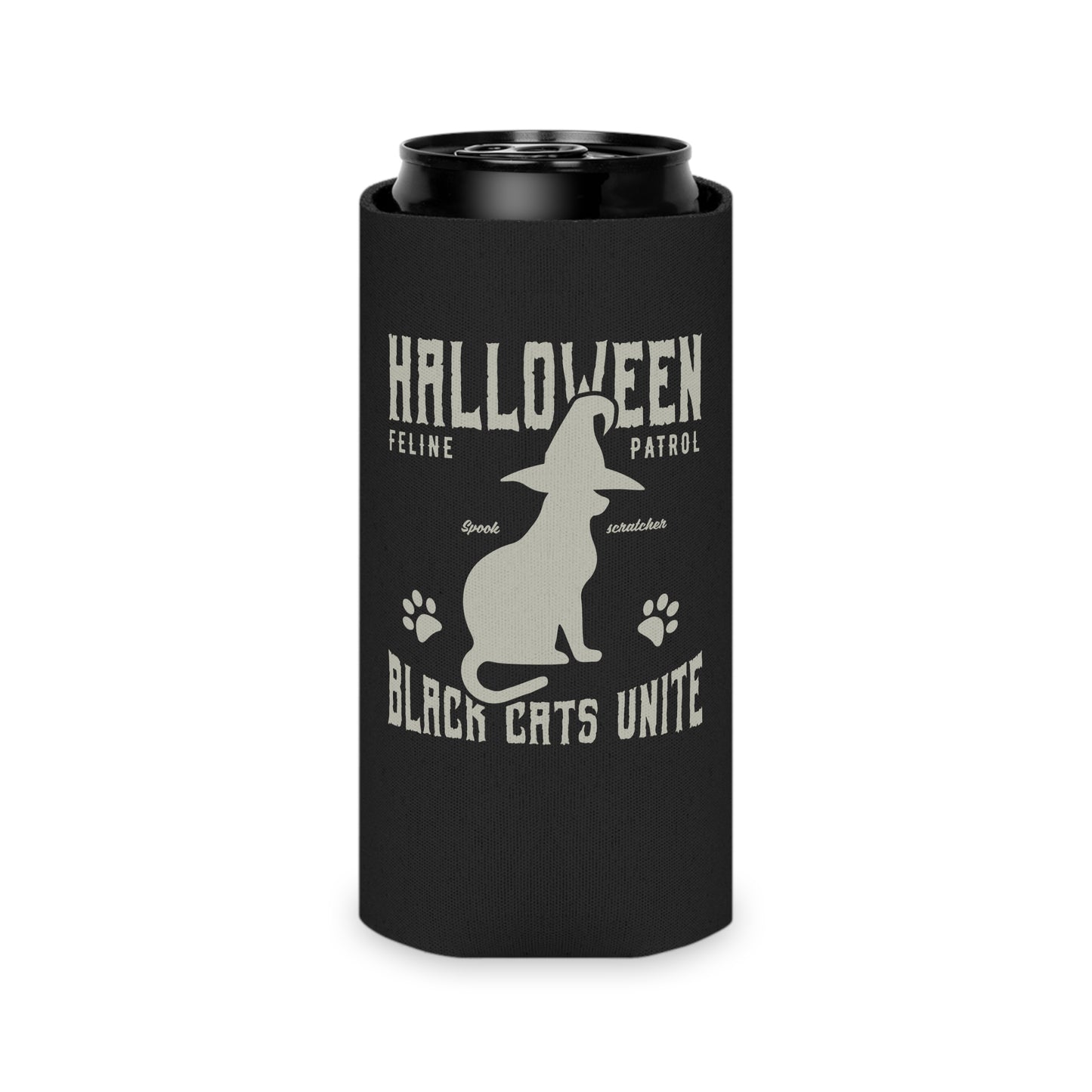 Halloween Black Cats Unite Can Cooler