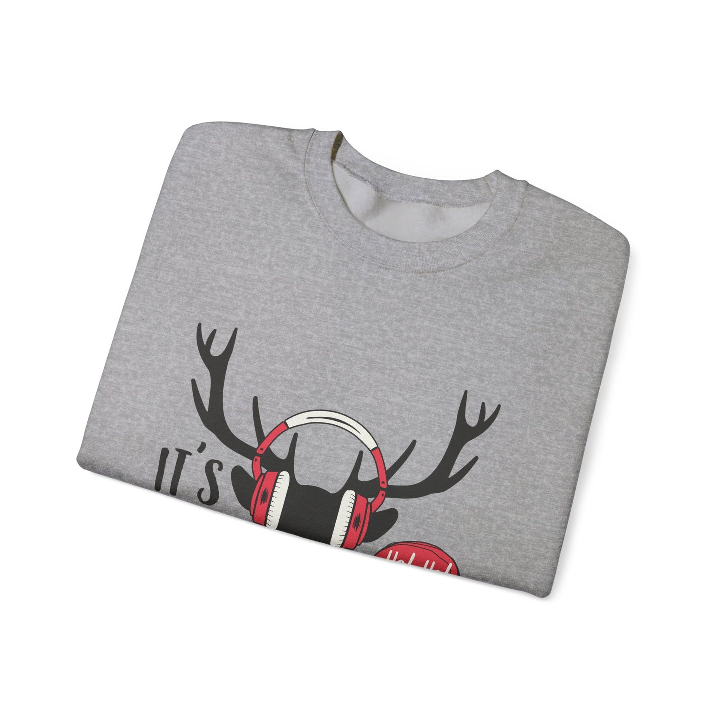 Festive Moose DJ Sweatshirt.  Embrace the Holiday Vibes!