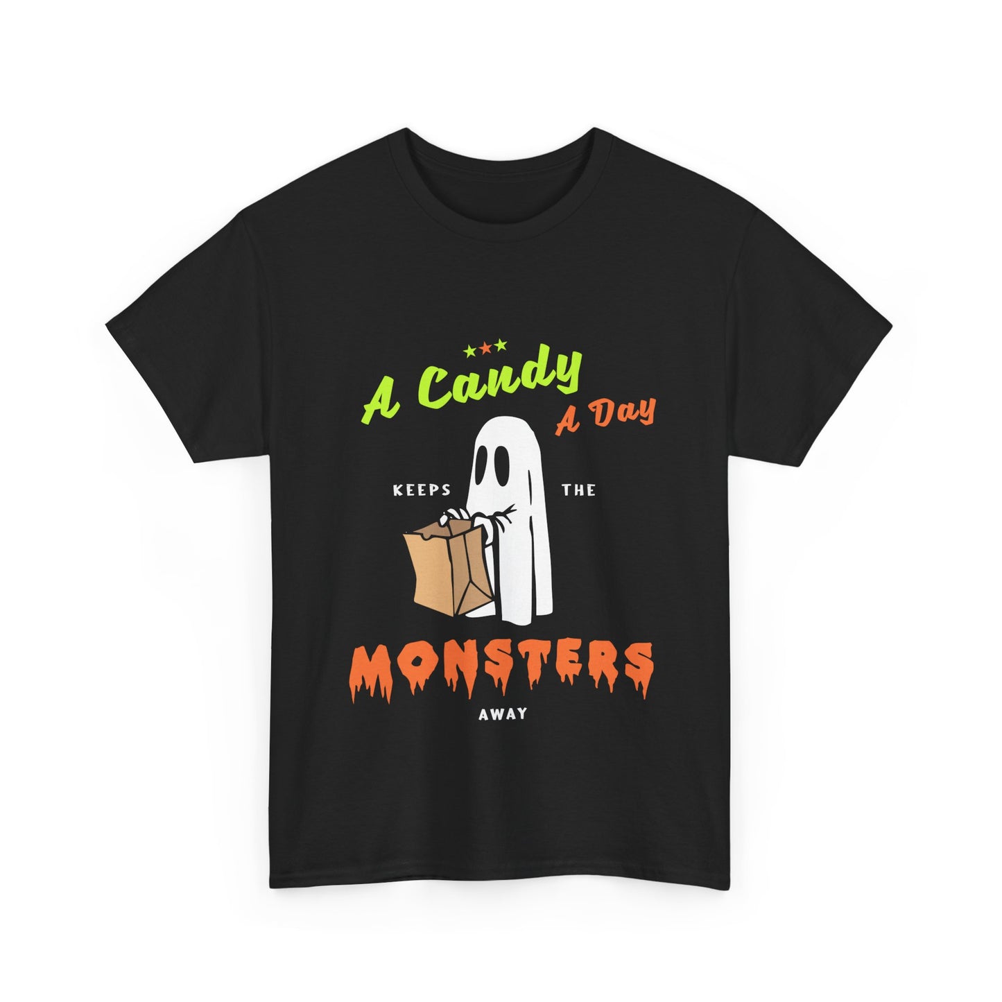 Funny Halloween T-Shirt - A Candy a Day Keeps the Monsters Away