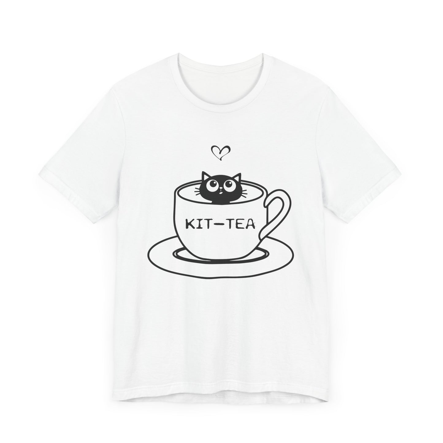 Kit - Tea Cup T-shirt, Cat Tshirt, Animal Shirt, Cat Lover Unisex Shirt, Crewneck Shirt, Short Sleeve Tee, Gift for Him, Gift for Her