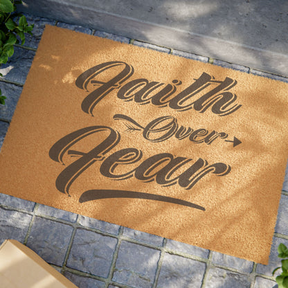 Step Boldly: 'Faith Over Fear' Inspirational Doormat