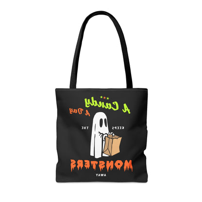 Halloween Candy Bag - 'A Candy a Day Keeps the Monster Away' - Fun Trick-or-Treat Tote