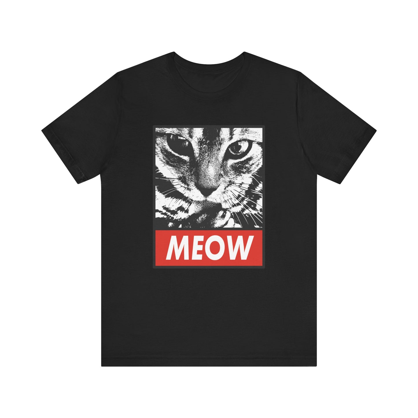 Meow T-shirt, Cat Lover Tshirt, Pet Lover Shirt, Animal Shirt, Cat Crewneck Shirt, Cute Cat Short Sleeve Tee, Gift for Him, Gift for Her