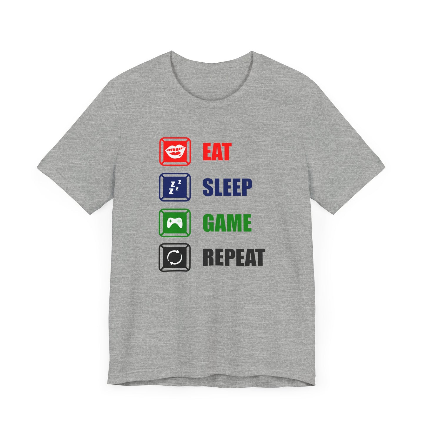 Eat Sleep Game Repeat T-shirt, Relax Tshirt, Gamer Shirt, Gameboy Unisex Shirt, Gaming Crewneck Shirt, Short Sleeve Tee, Gift for Him