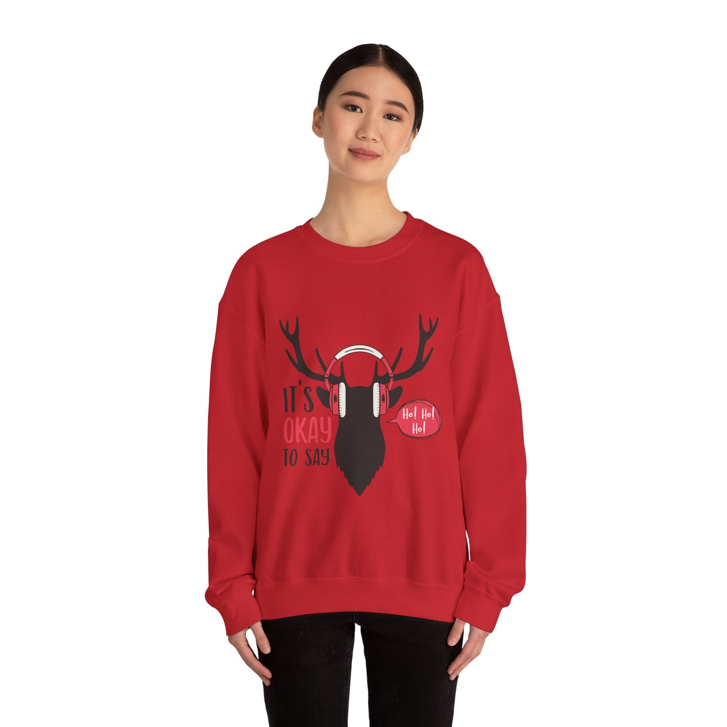 Festive Moose DJ Sweatshirt.  Embrace the Holiday Vibes!