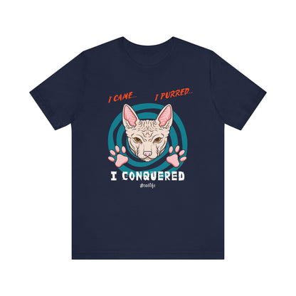 I Came I Purred I Conquered T-shirt, Cat Tshirt, Animal Shirt, Unisex Shirt, Crewneck Shirt, Short Sleeve Tee, Gift for Him, Gift for Her