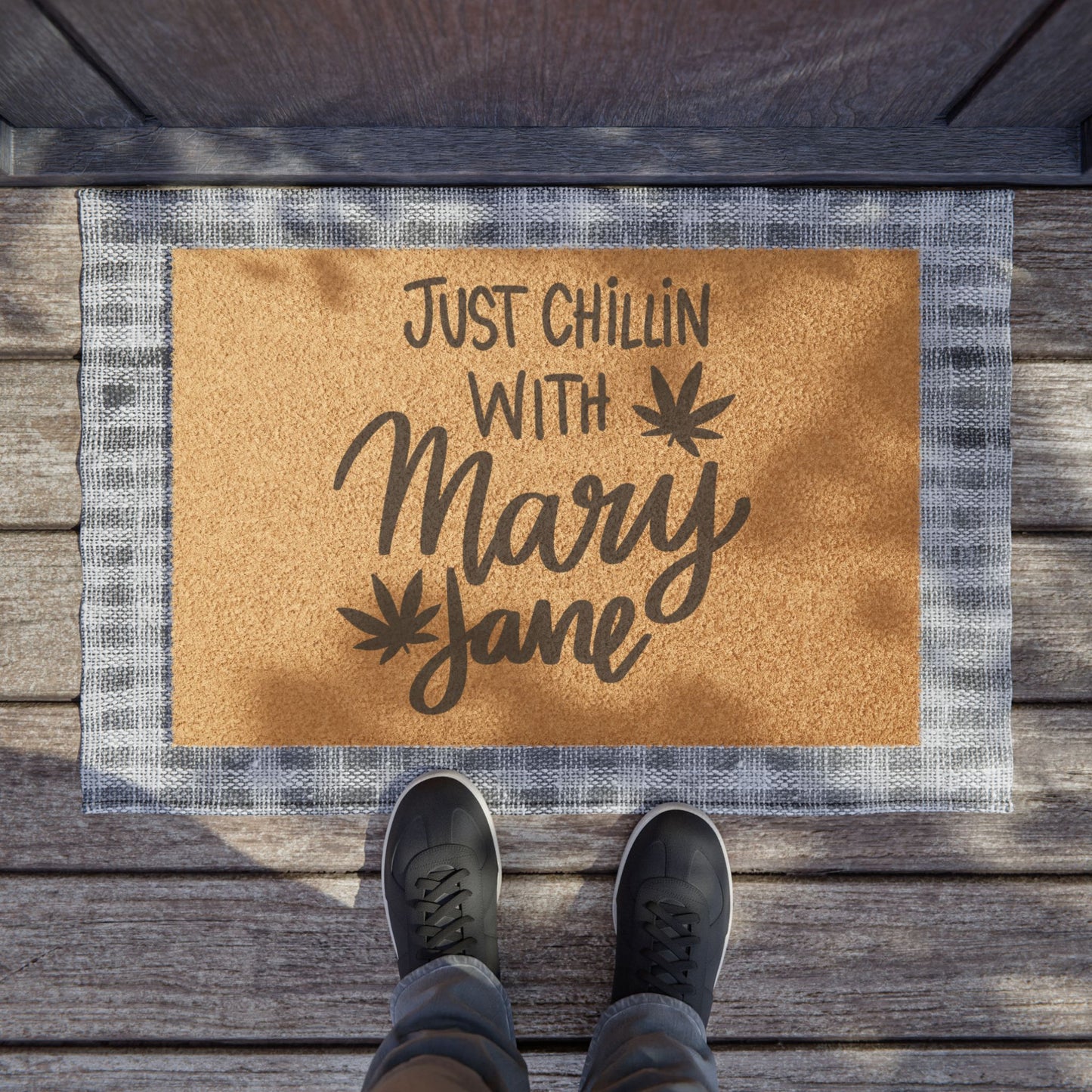 Relaxing Welcome: 'Chilling with Mary Jane' Doormat