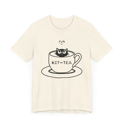 Kit - Tea Cup T-shirt, Cat Tshirt, Animal Shirt, Cat Lover Unisex Shirt, Crewneck Shirt, Short Sleeve Tee, Gift for Him, Gift for Her