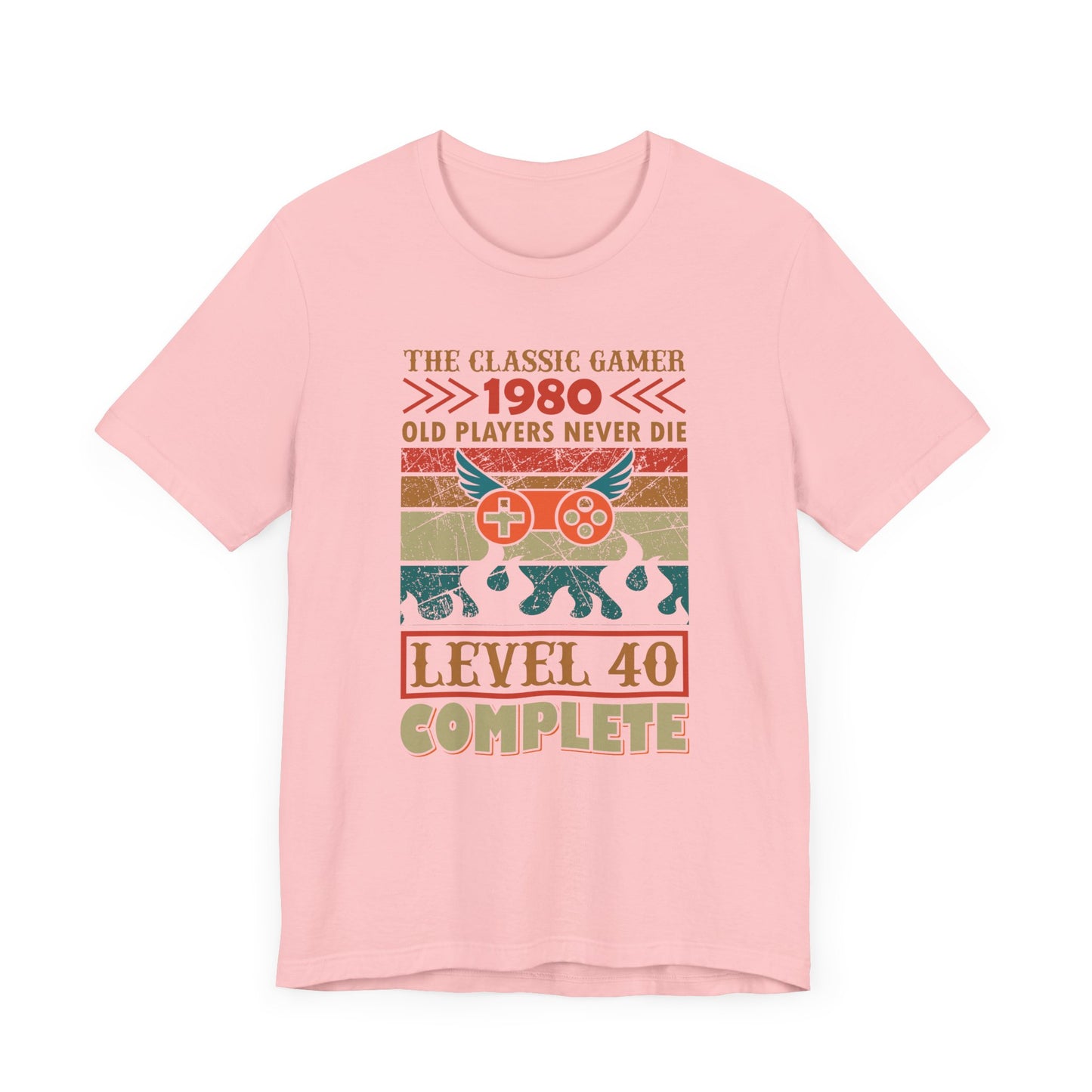 The Classic Gamer 1980 Level 40 Complete T-shirt, Gaming Tshirt, Game Shirt, Unisex Shirt, Crewneck Shirt, Short Sleeve Tee, Gift for Him