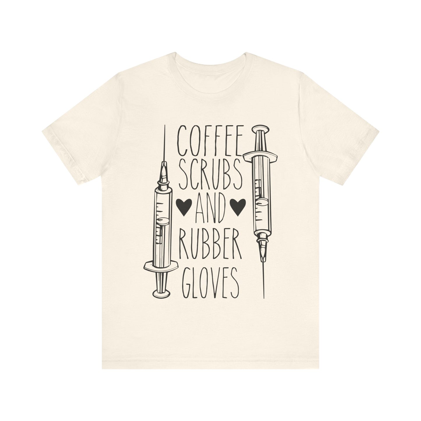 Coffee Scrubs And Rubber Gloves T-shirt, Nurse Tshirt, Medical Unisex Shirt, Crewneck Shirt, Short Sleeve Tee, Gift for Him, Gift for Her