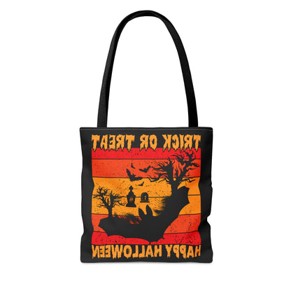 Halloween Candy Bag - 'Trick or Treat Happy Halloween' - Spooky Tote Bag for Sweets Collection