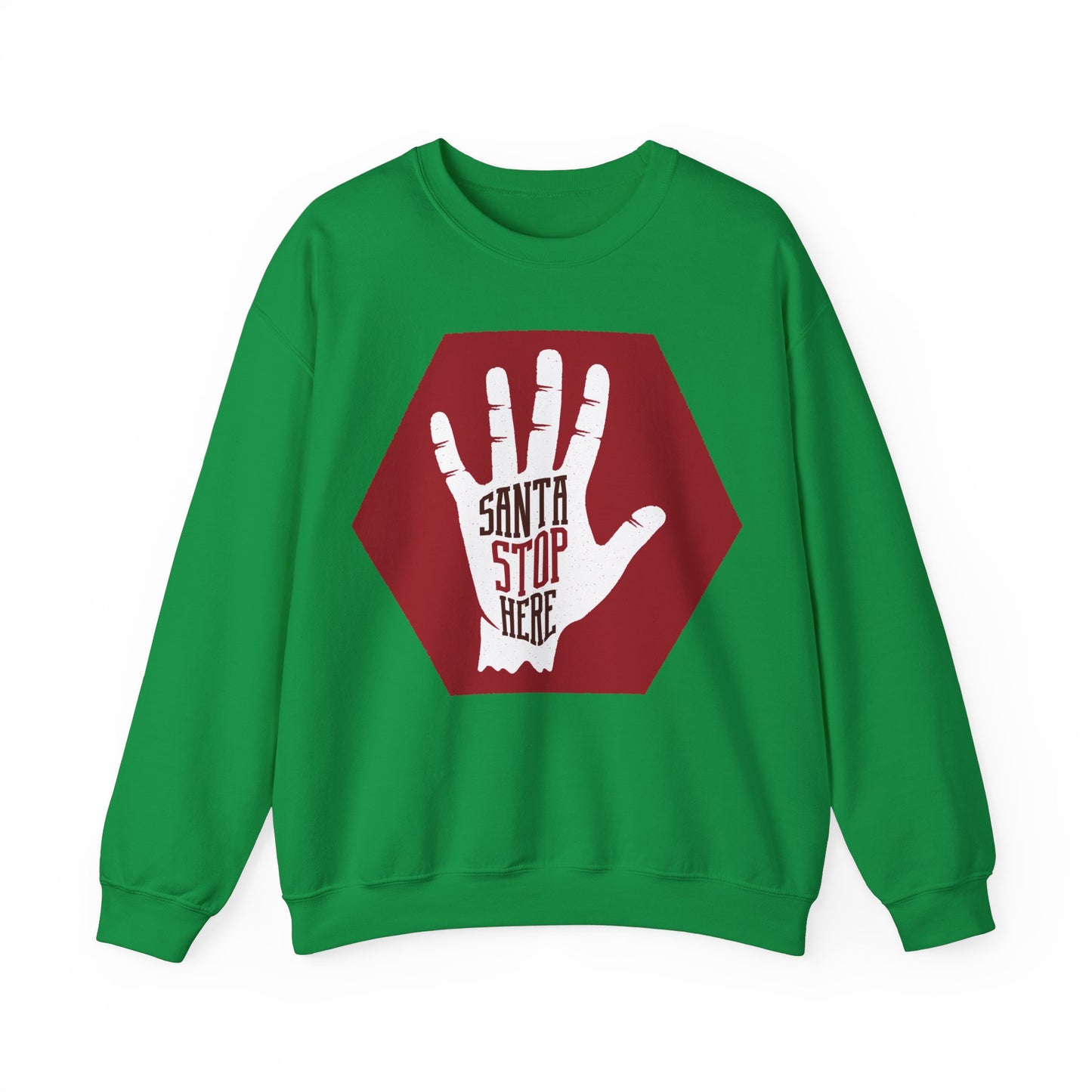 Charming 'Santa Stop Here' Christmas Sweatshirt for Holiday Fun