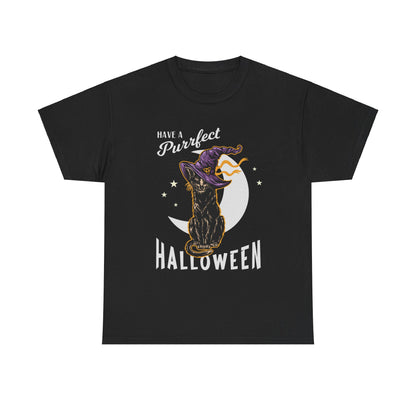 Have a Purrfect Halloween T-Shirt - Cute Cat Halloween Tee - Spooky Kitty Costume Shirt