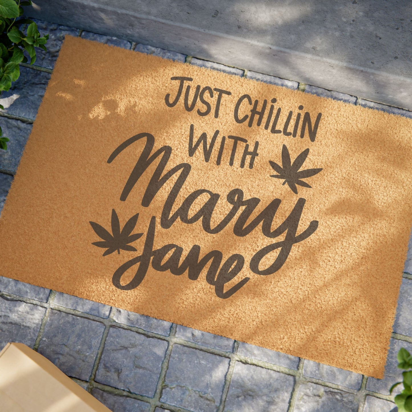 Relaxing Welcome: 'Chilling with Mary Jane' Doormat