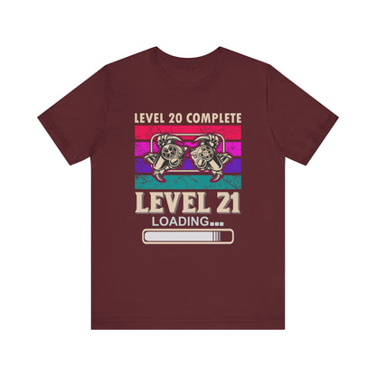 Level 20 Complete T-shirt, Gameboy Tshirt, Gamer Shirt, Game Unisex Shirt, Game Player Crewneck Shirt, Short Sleeve Tee, Gift for Him