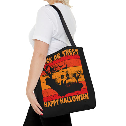 Halloween Candy Bag - 'Trick or Treat Happy Halloween' - Spooky Tote Bag for Sweets Collection