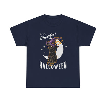 Have a Purrfect Halloween T-Shirt - Cute Cat Halloween Tee - Spooky Kitty Costume Shirt