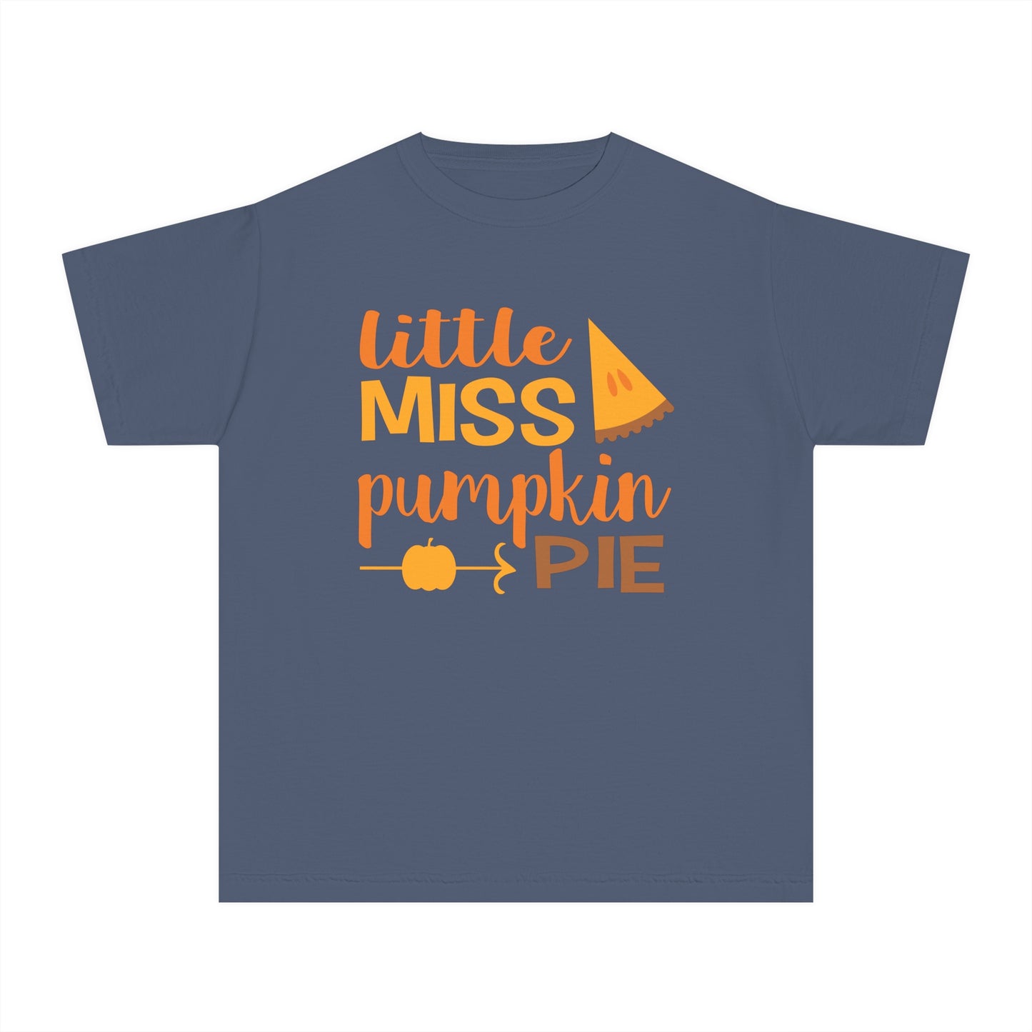 Adorable 'Little Miss Pumpkin Pie' Youth Tee | Cute Fall T-Shirt for Kids | Youth Midweight Tee | Thanksgiving T shirt