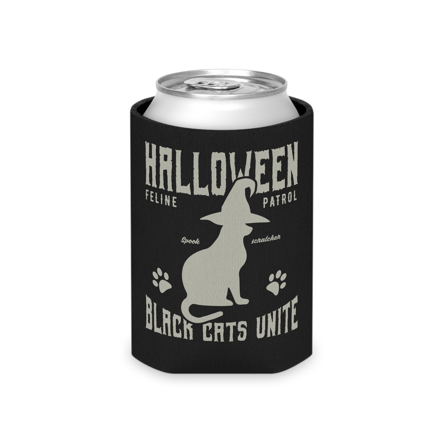 Halloween Black Cats Unite Can Cooler