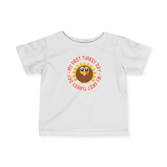 My First Turkey Day Infant Fine Jersey Tee.