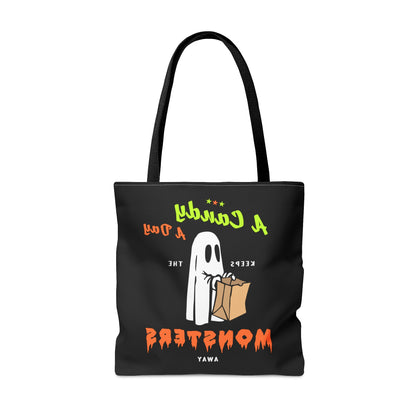 Halloween Candy Bag - 'A Candy a Day Keeps the Monster Away' - Fun Trick-or-Treat Tote