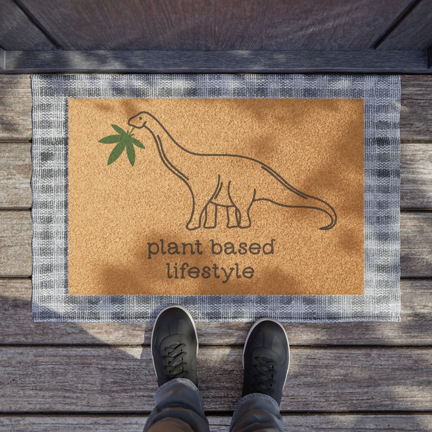 Nature's Welcome: 'Plant-Based Lifestyle' Doormat