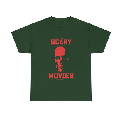 Let's Watch Scary Movies on Halloween T-Shirt - Spooky Film Night Tee - Haunted Movie Marathon Shirt