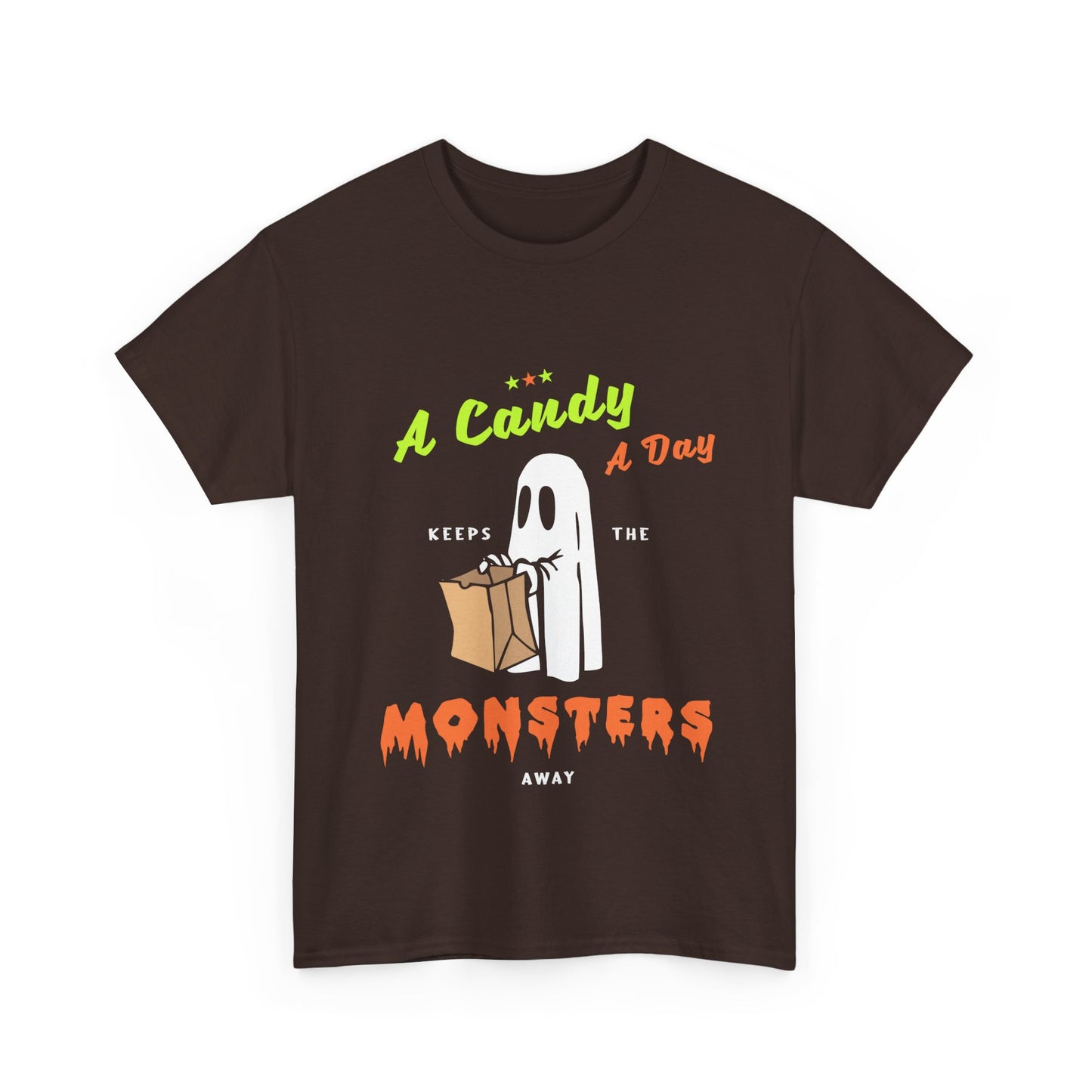 Funny Halloween T-Shirt - A Candy a Day Keeps the Monsters Away