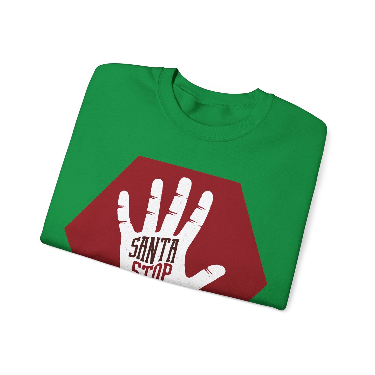 Charming 'Santa Stop Here' Christmas Sweatshirt for Holiday Fun