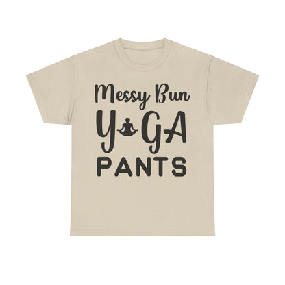 Messy Bun Yoga Pants T-Shirt | Comfy & Stylish Tee | Casual Athleisure Shirt | Relaxed Fashion