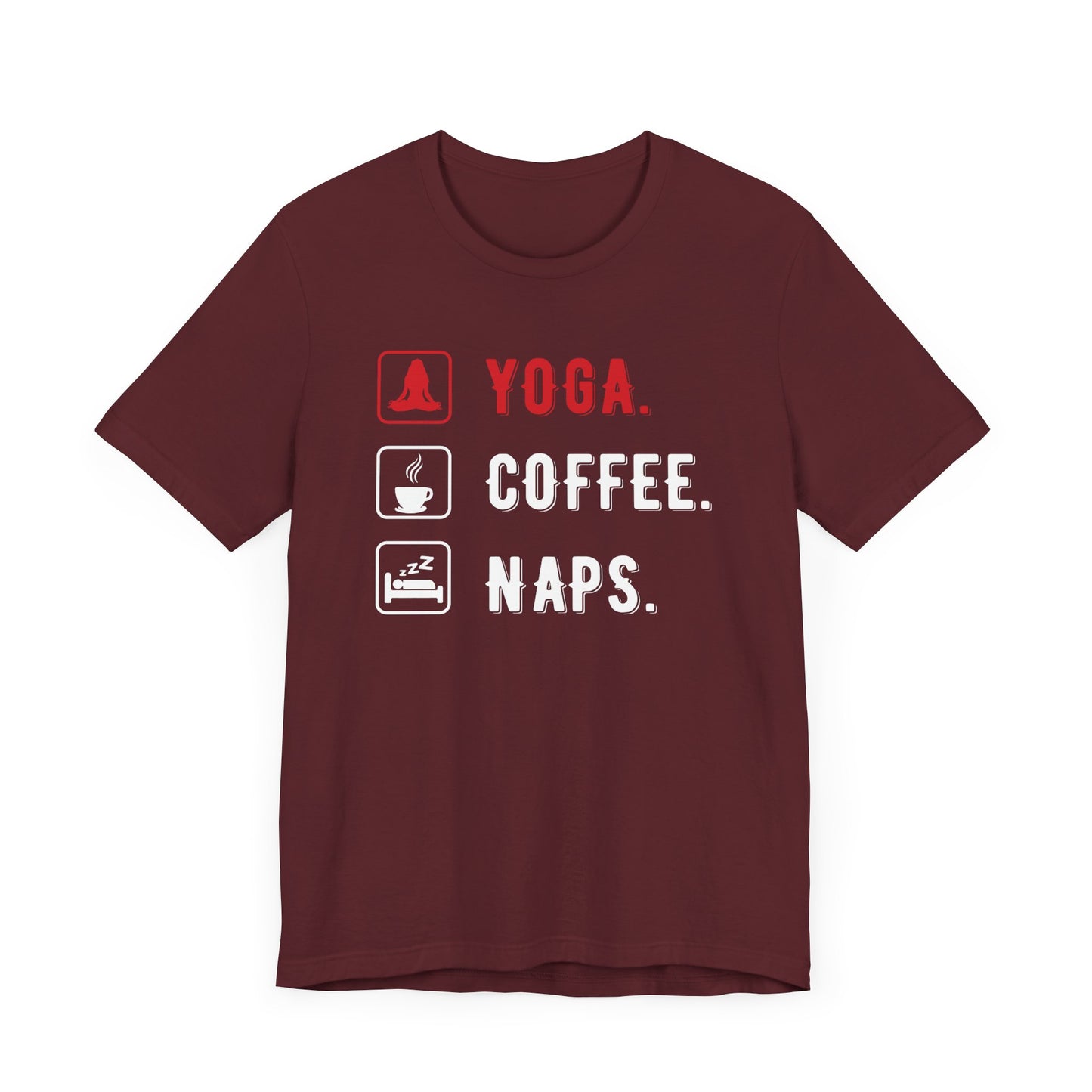 Yoga Coffee Naps T-shirt, Meditation Tshirt, Yoga Day Shirt, Unisex Shirt, Crewneck Shirt, Short Sleeve Tee, Gift for Him, Gift for Her