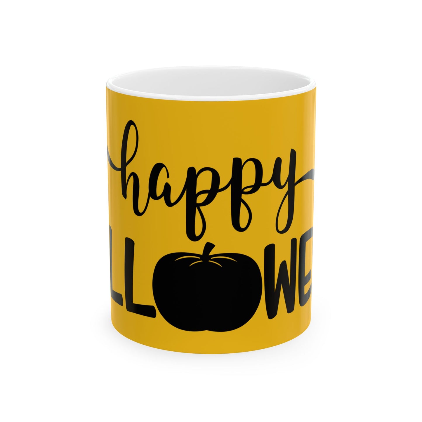 Happy Halloween Ceramic Mug - Spooky Pumpkin Design - Fall Coffee Cup