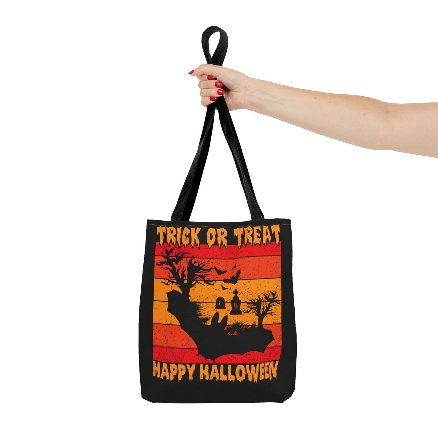 Halloween Candy Bag - 'Trick or Treat Happy Halloween' - Spooky Tote Bag for Sweets Collection