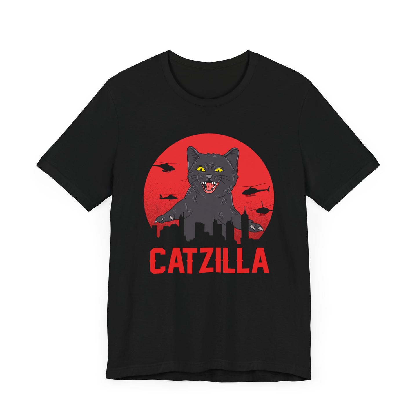 Catzilla T-shirt, Cat Lover Tshirt, Cat Mom Shirt, Animal Unisex Shirt, Pet Crewneck Shirt, Short Sleeve Tee, Gift for Him, Gift for Her