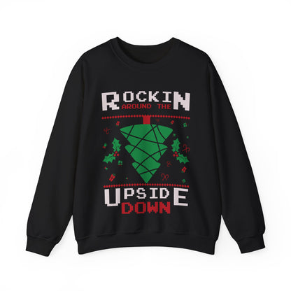 Upside Down Christmas Tree Sweatshirt - 'Rocking Around' Fun Festivities!